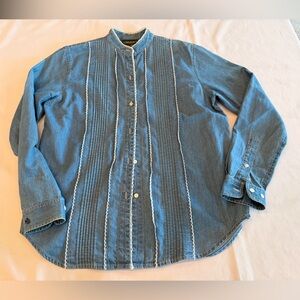 Lauren Jeans Co Ralph Lauren Blue Denim Women's Button Down Size 6P